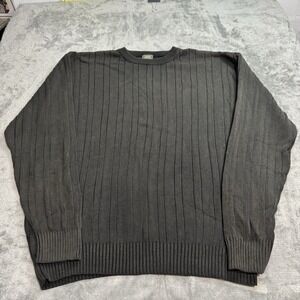 Vintage ALPS Ribbed Knit Sweater Mens L Faded Black Texture Crewneck Outdoor
